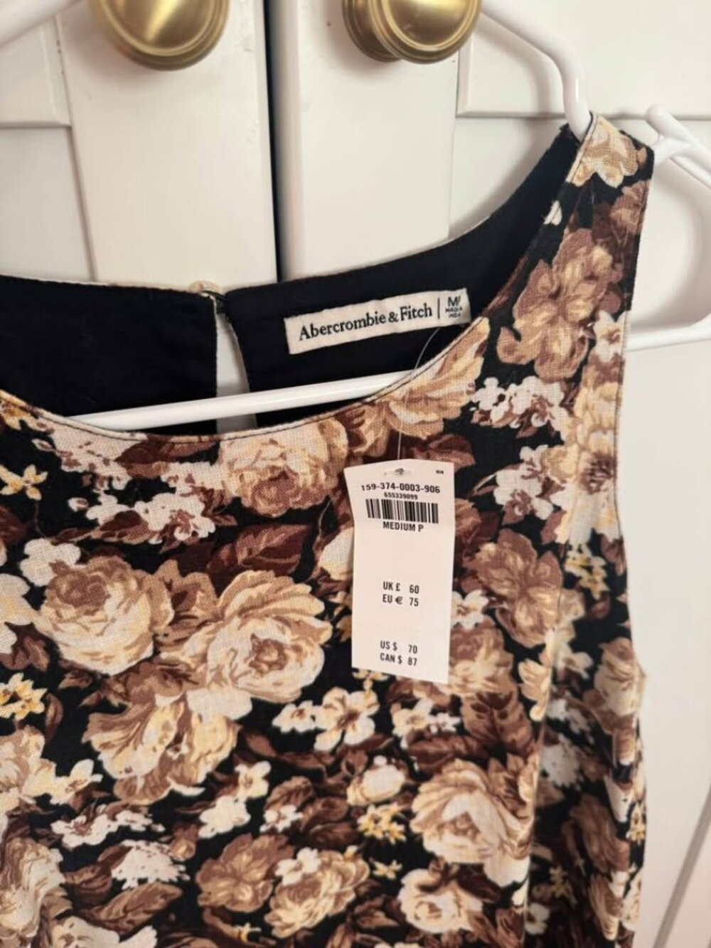 NWT Abercrombie Floral Linen Blend Shift Dress - Medium Petite - Picture 2 of 3